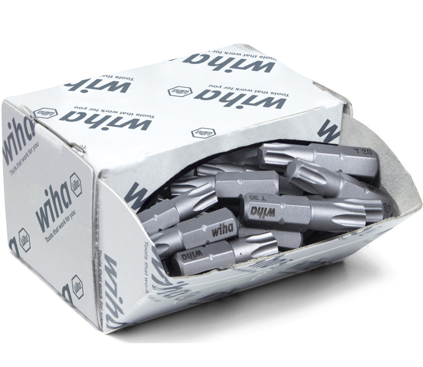 Wiha Bits Großpack Standard 25 mm - 08069 - 50 Stück - TX T30 - 1/4" C6,3