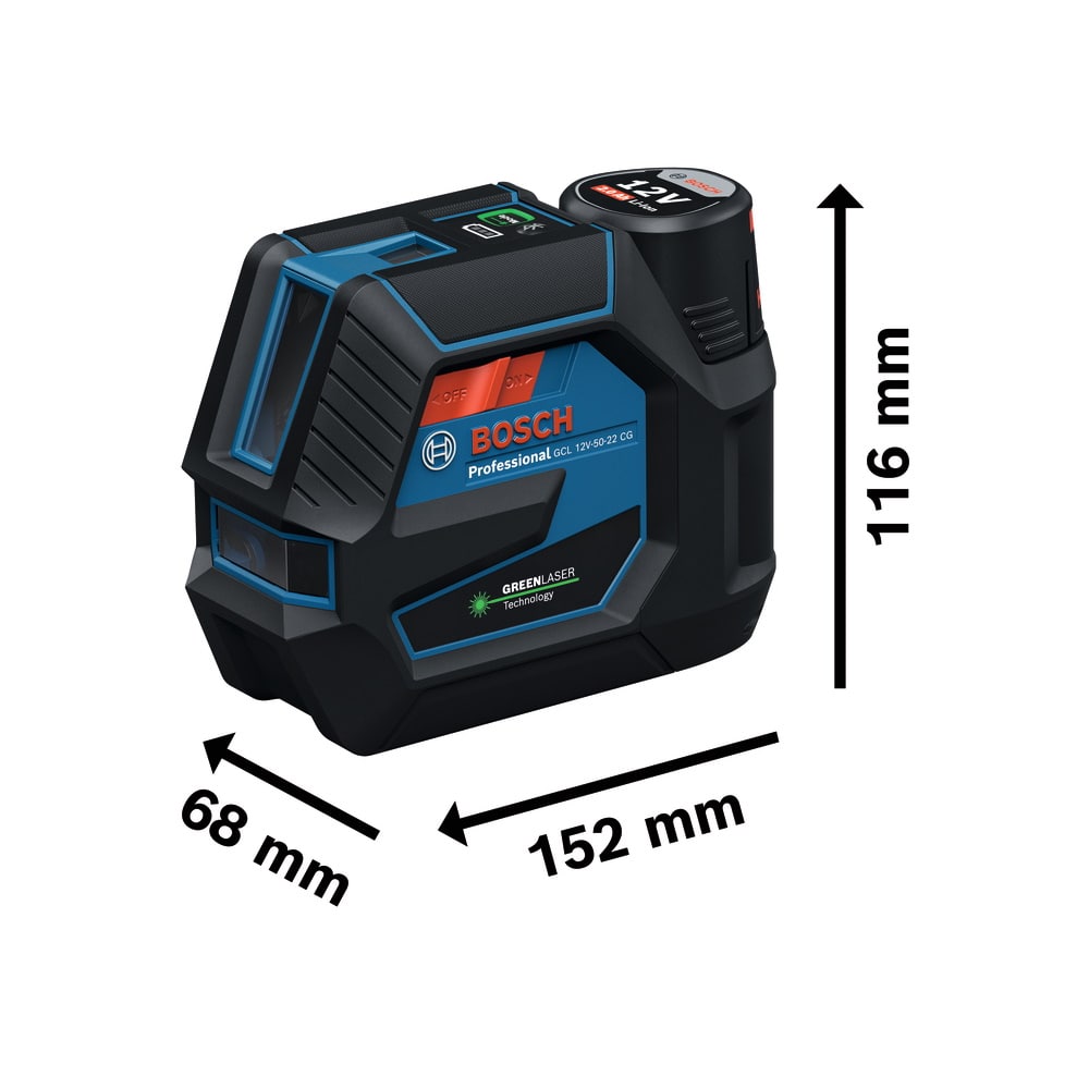 Bosch Kombilaser Baulaser GCL 12V-50-22 CG - inkl. Zubehör und Tasche