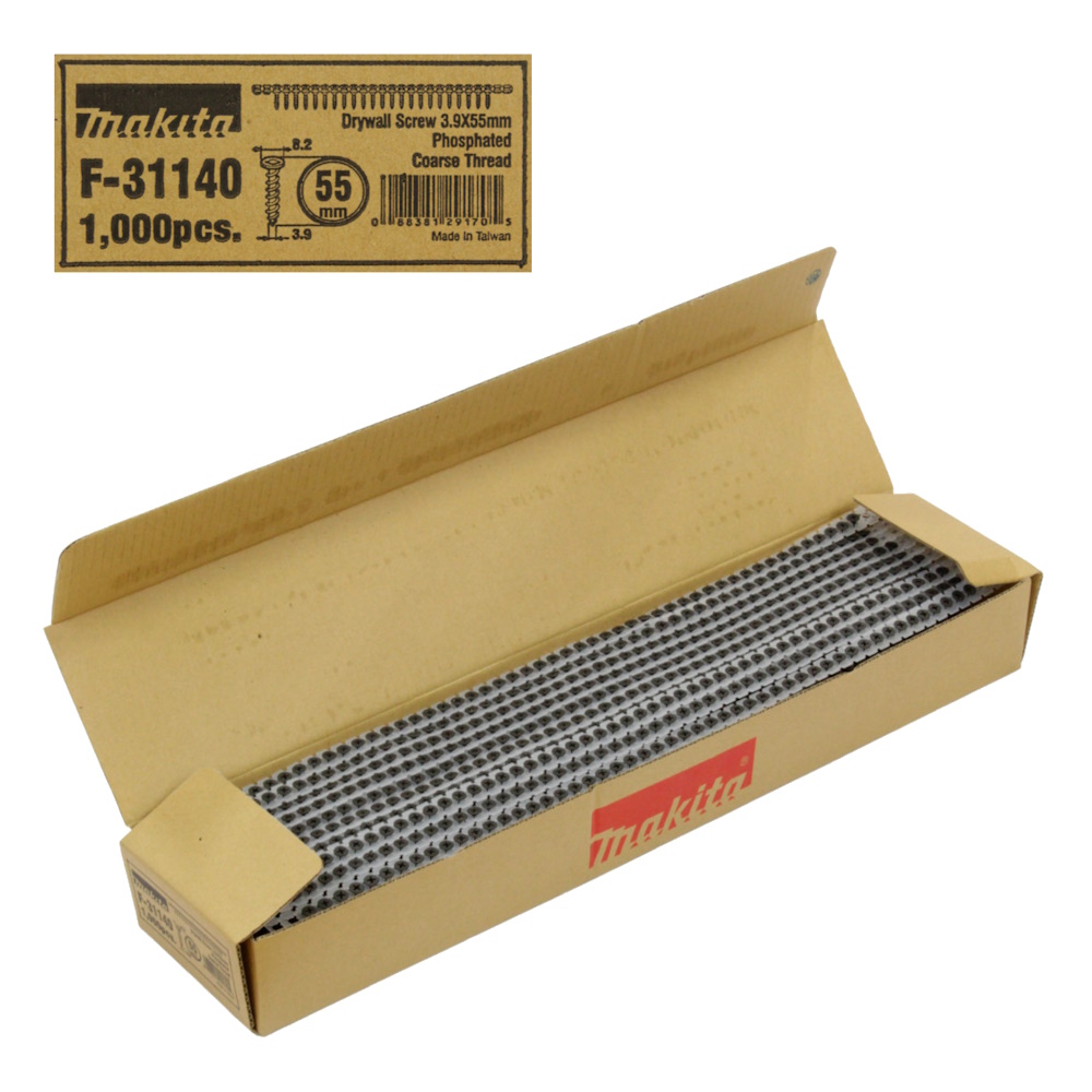 Makita Schnellbauschraube Grob 3,9x55mm - 1000 Stück - Grobgewinde - F-31140