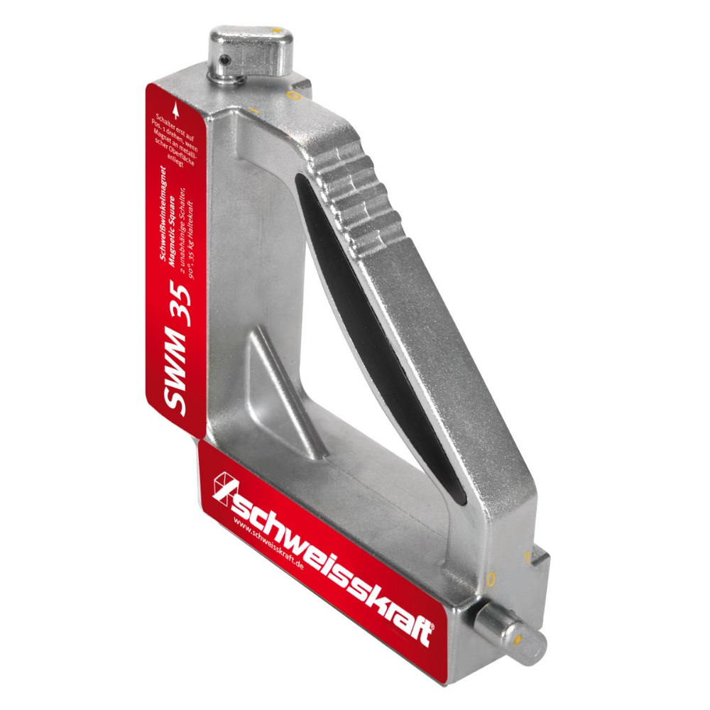 Schweisskraft schaltbarer Schweißwinkelmagnet SWM 35 - 55kg  90° - Magnetwinkel