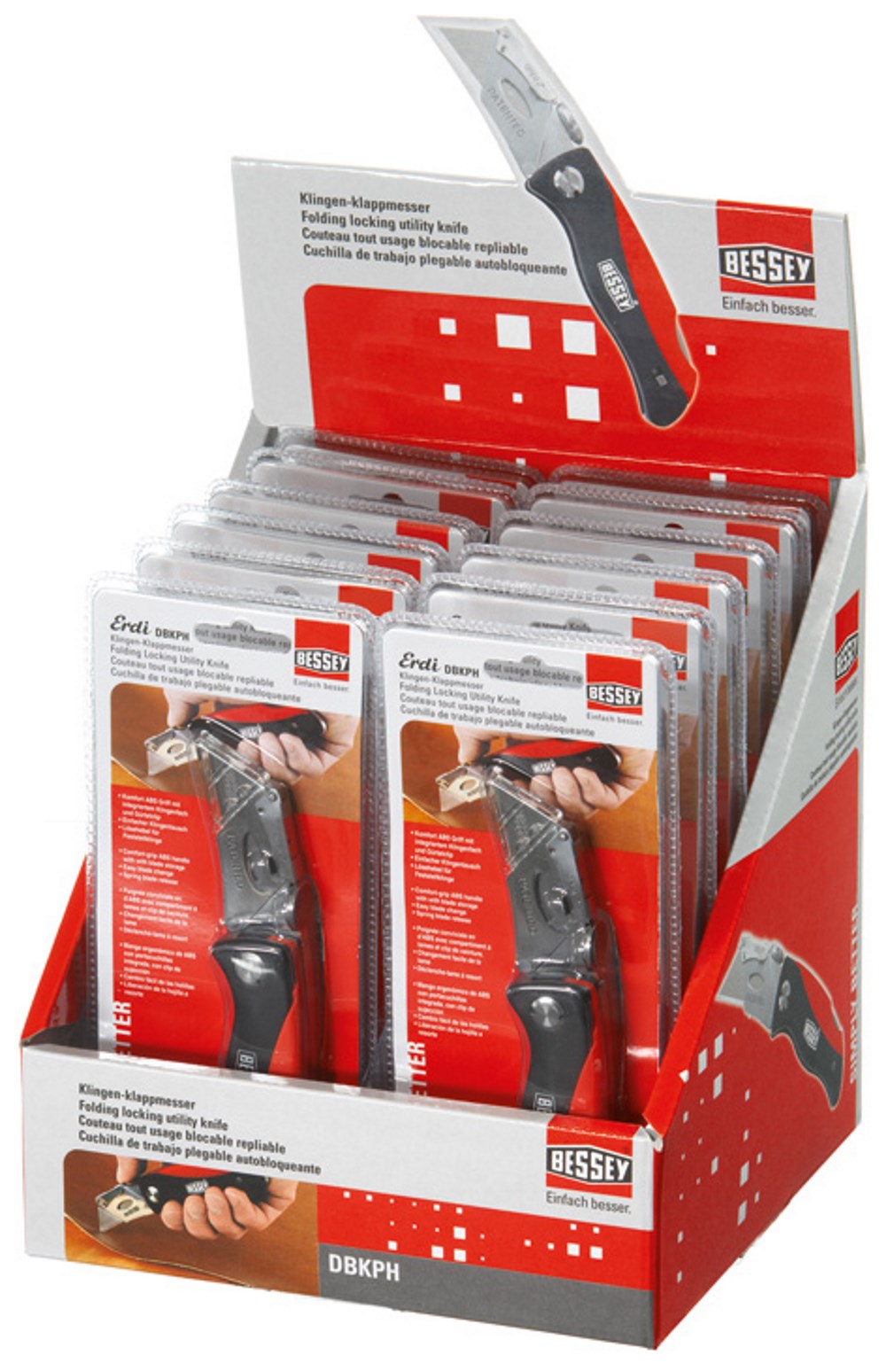 Bessey Klingen-Klappmesser DBKPH-EU - mit Kunststoffgriff - 160mm