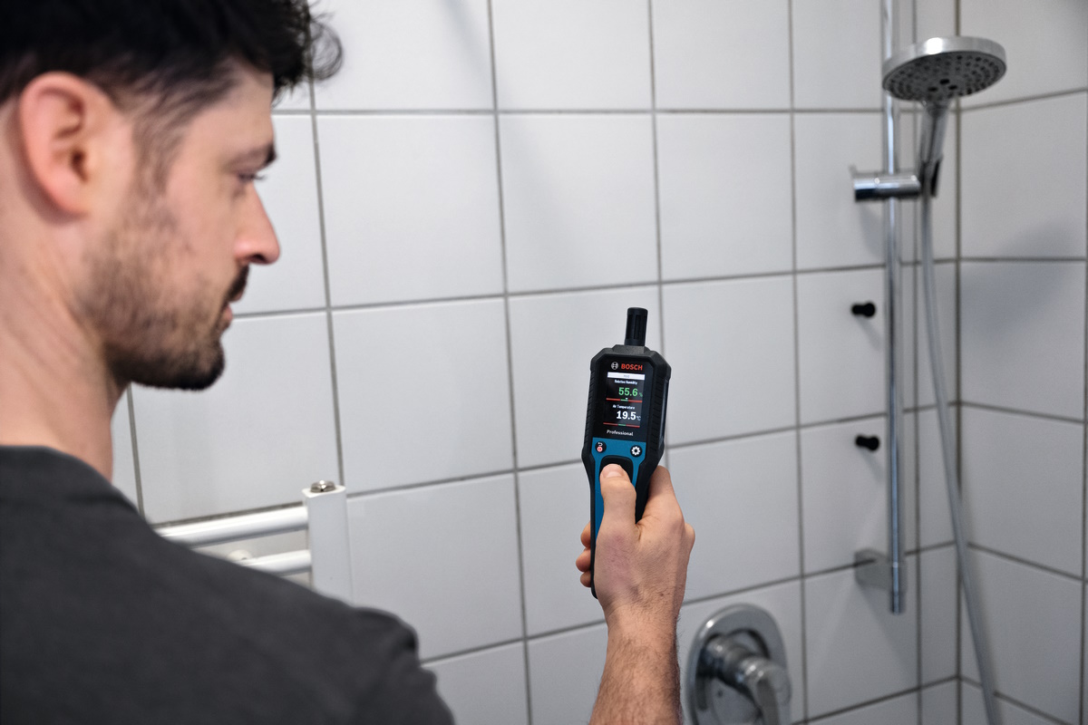 Bosch Holzfeuchtigkeitsmesser GDH 1-17 Thermo Hygrometer IP65 - präzise Messung