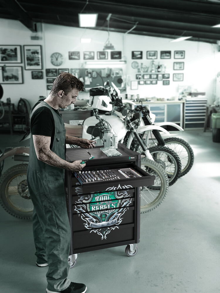 Wera Werkstattwagen Tool Rebel 1 9700 schwarz - bestückt - 94 teilig 05150130001