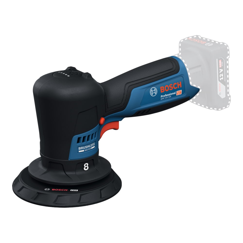 Bosch Akku Polierer GPX 12V-125 - Sologerät ohne Akku/Ladegerät inkl. Zubehör