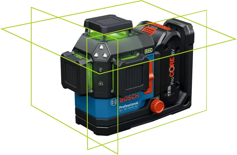 Bosch GLL 18V-120-33 CG Linienlaser - L-BOXX - Ladegerät/Akku - Halterung