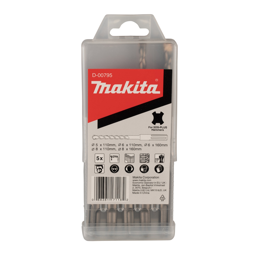 Makita Akku Bohrhammer inklusive Bohrerset - DHR171Z - SDS+ ohne Akku/Ladegerät
