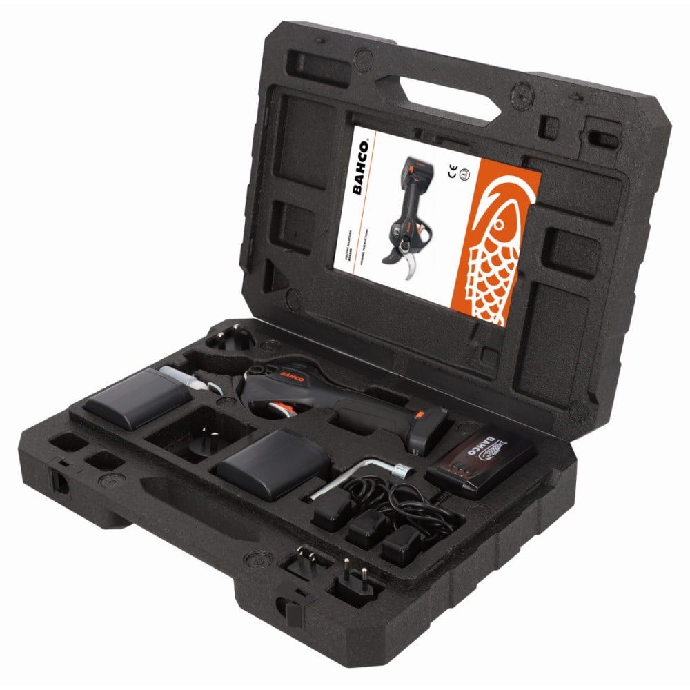 Bahco Akkuschere Gartenschere BCL240 - bis 40mm Äste - mit Akkus und Ladegerät