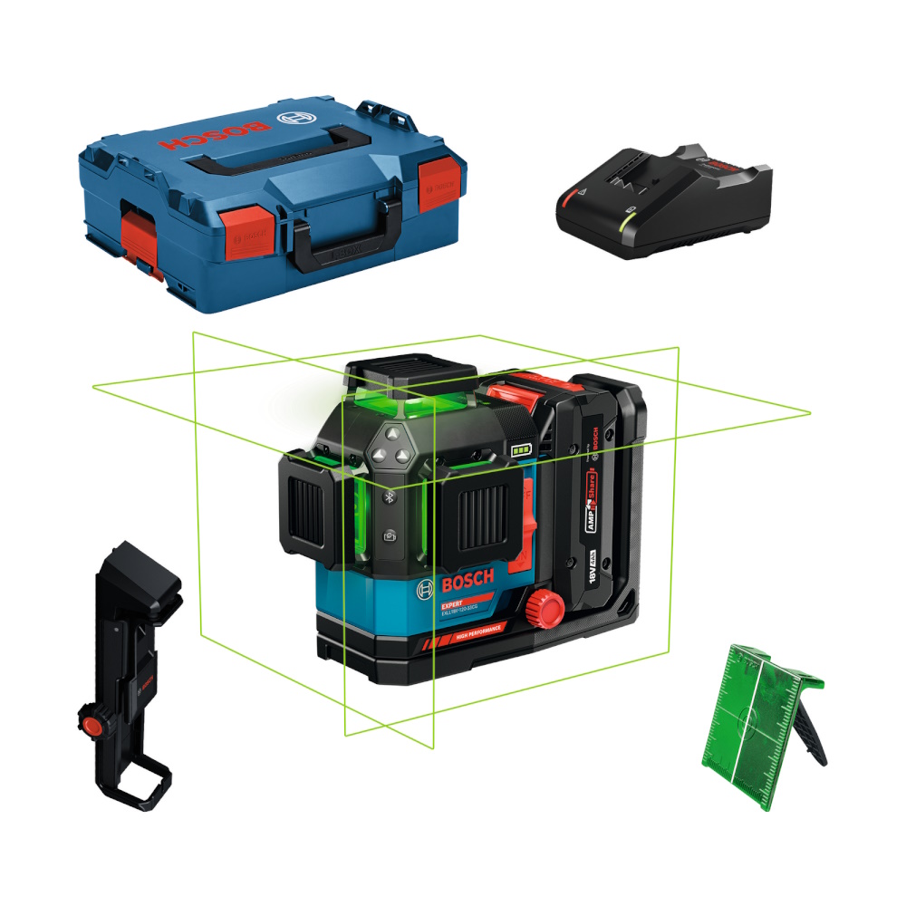 Bosch Linienlaser EXPERT EXLL18V-120-33CG - Akku - 3x360 grün IP65 120m Radius