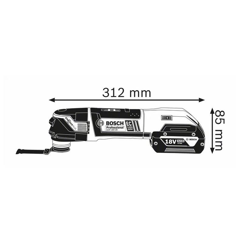 Bosch Akku Mulit Cutter GOP 18V-28 Professional mit 1 Sägeblatt - L-BOXX - SOLO