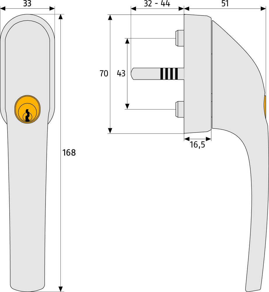 Abus Abschließbarer Fenstergriff FG300 W - AL0125 - weiss
