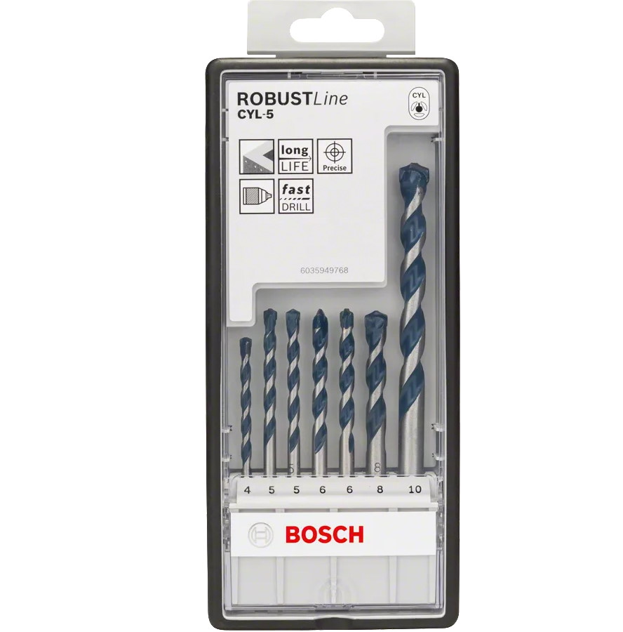 Bosch Betonbohrer-Set CYL-5 Robustline - 7-tlg. - 4,5,5,6,6,8,10mm - 2608588167
