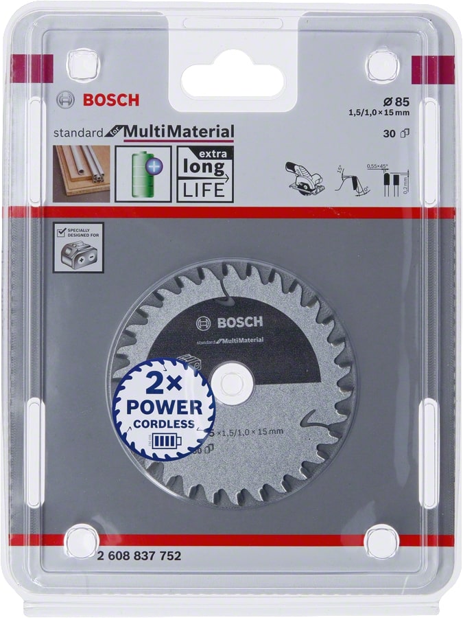 Bosch Sägeblatt Kreissägeblatt Standard Multi Material - Akkusägen - 85mm