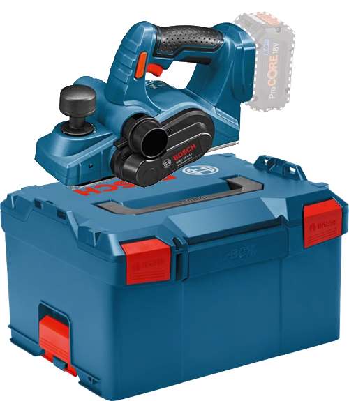Bosch Akku Hobel GHO 18 V-LI - L-BOXX - Ladegerät GAL1880 - 2x 5AH Akkus