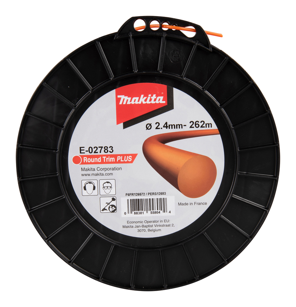 Makita Mähfaden rund orange - 2,4 mm - E-02783 - 262m - für Trimmer