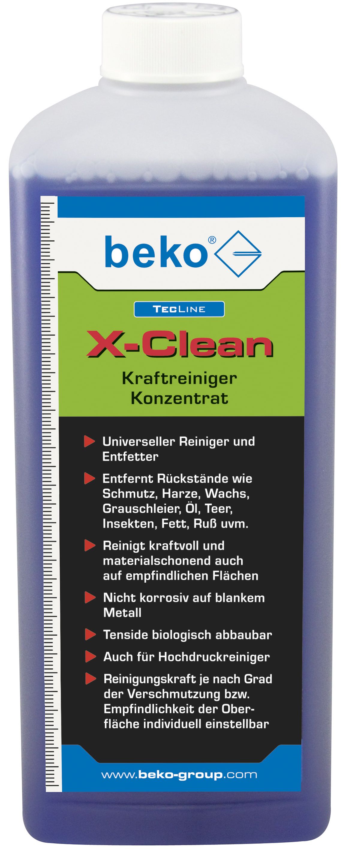 Beko TecLine X-Clean Kraftreiniger -Konzentrat- 1 l Flasche + SPRÜHFLASCHE