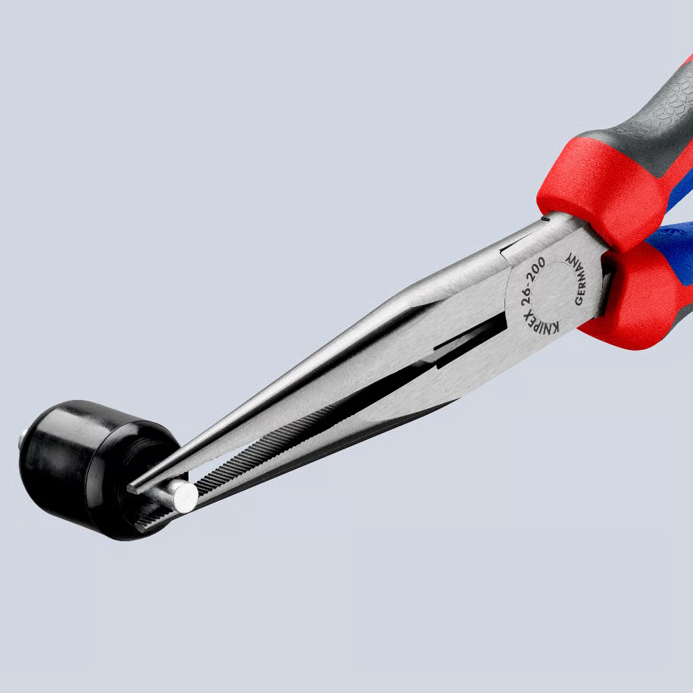 Knipex Flachrundzange 200mm - mit Schneide und Comfort Griff - 2612200