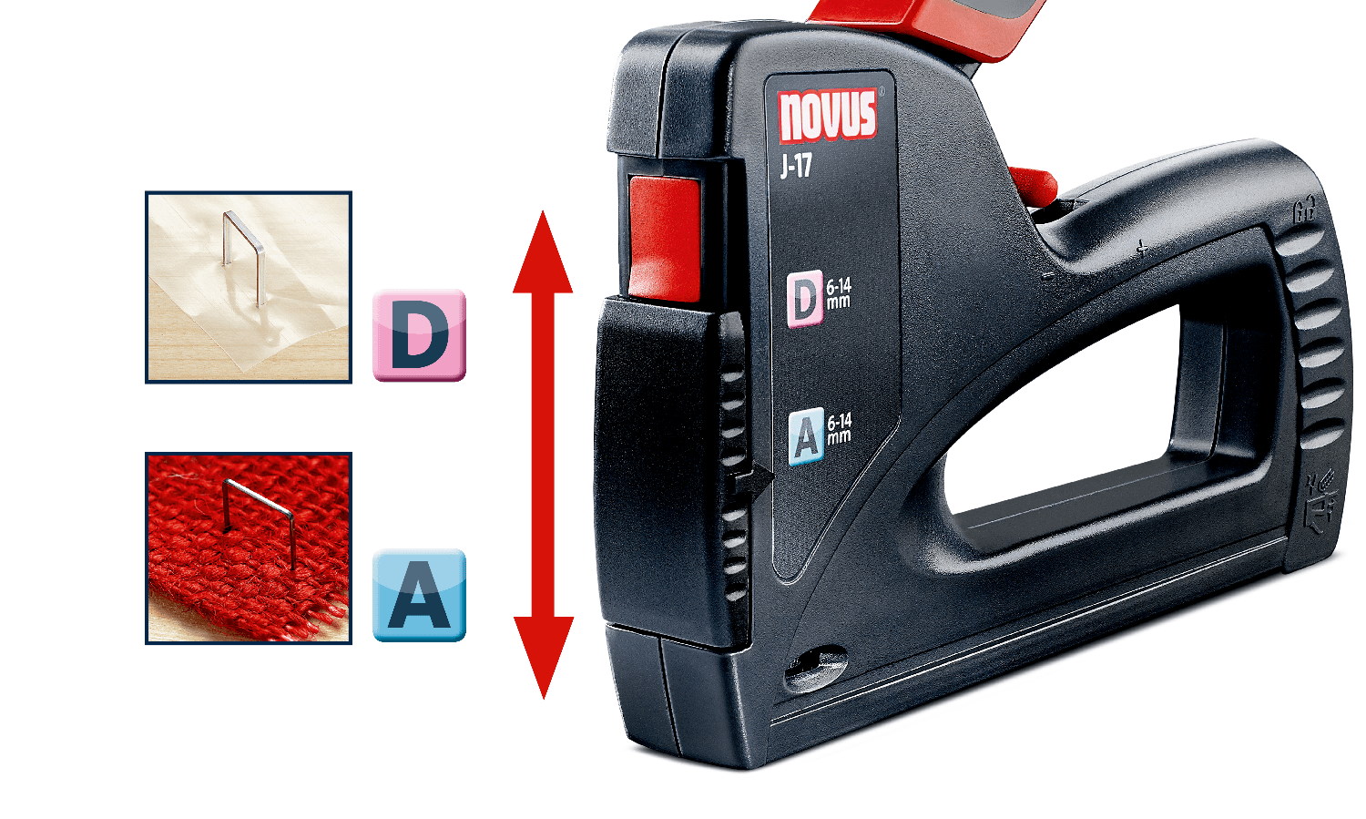 Novus Handtacker J-17 - für Klammern A + D - bis zu 14mm - 030-0438